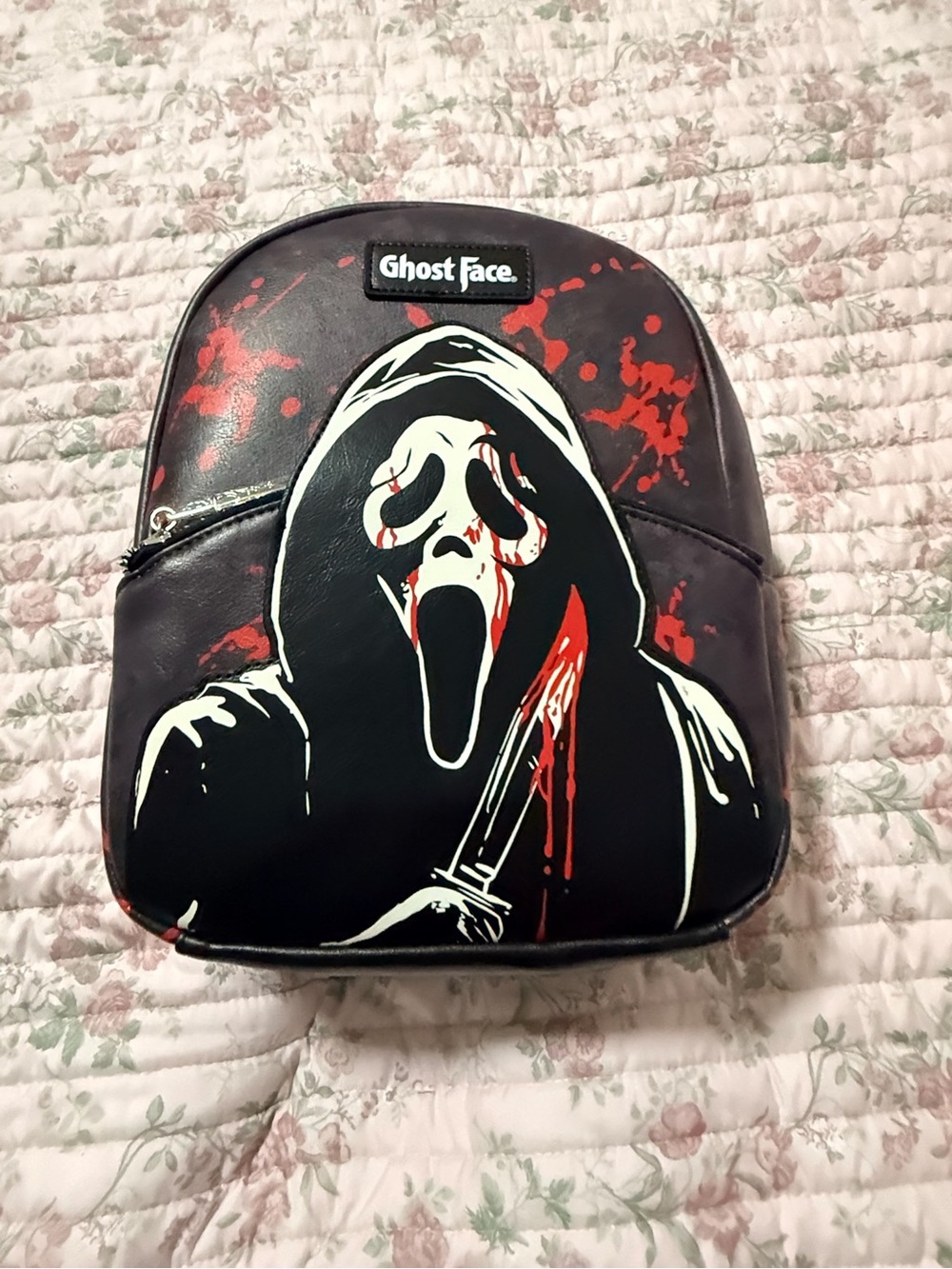 Bioworld Hot Topic Ghost Face blood splatter mini backpack
